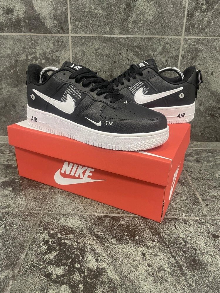 Кросівки Nike Air Force black/white (шкіра) від компанії Elektromax - фото 1