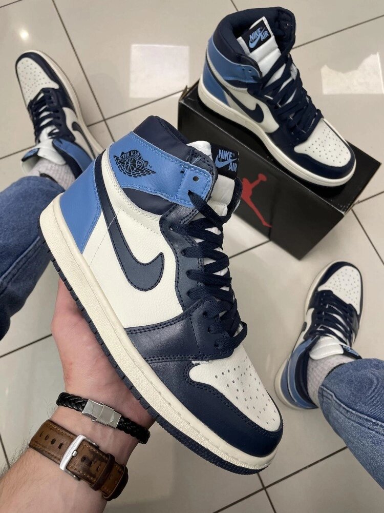 Кросівки Nike Air Jordan 1 (blue / white) (ТОП якість) від компанії Elektromax - фото 1