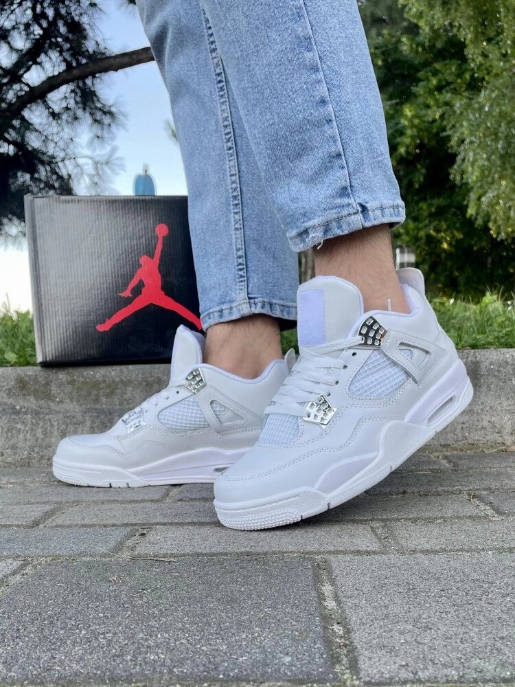 Кросівки Nike Air Jordan Retro 4 (білий) від компанії Elektromax - фото 1