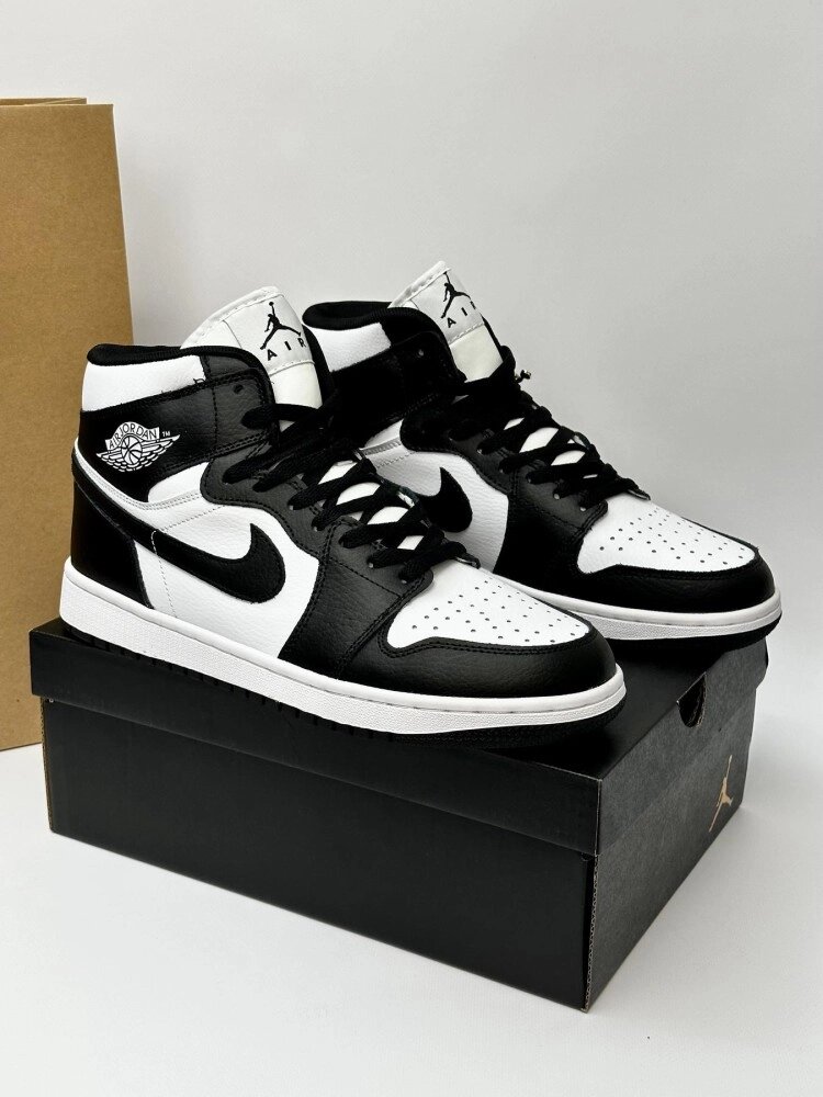 Кросівки високі Nike Air Jordan 1 (black / white) від компанії Elektromax - фото 1