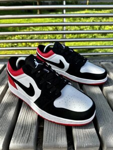 Кросівки Nike Air Jordan 1 low (black/white/red)