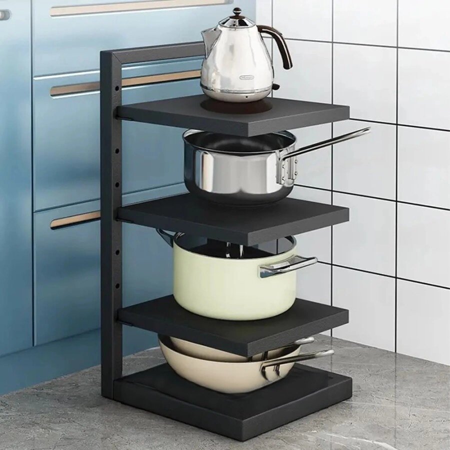 Кухонна полиця для зберігання каструль, 3 рівні Kitchen shelf for storing pots/Полиця на кухню для посуду від компанії Elektromax - фото 1