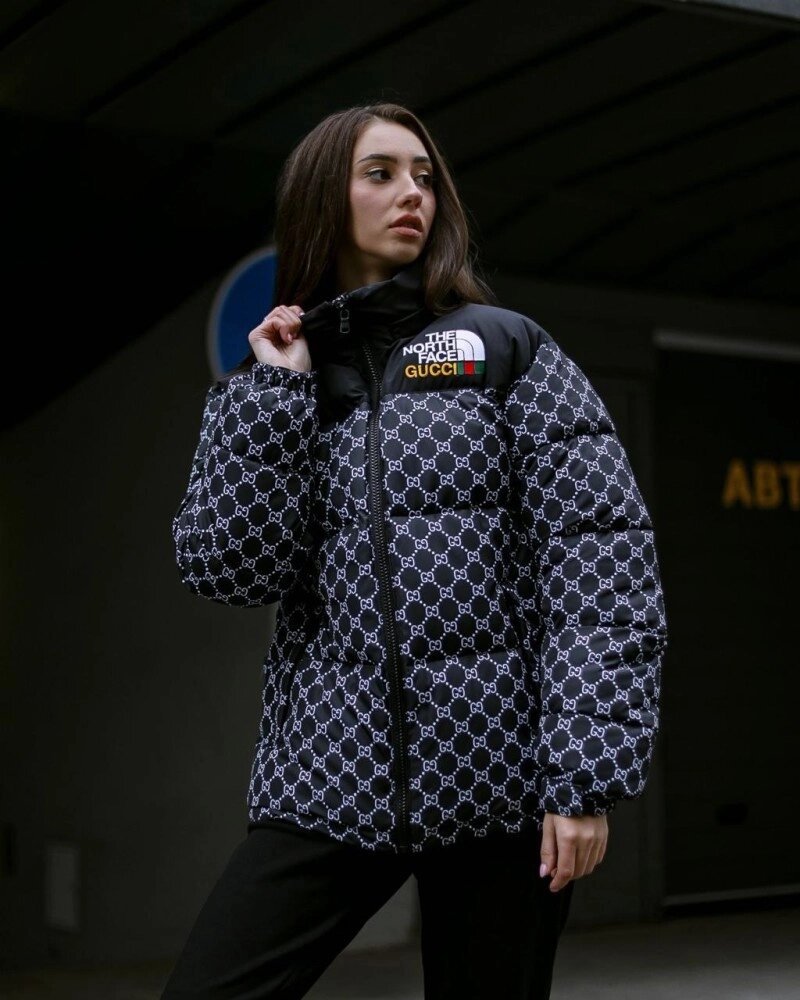 Куртка пухова TNF Gucci чорна жіноча від компанії Elektromax - фото 1