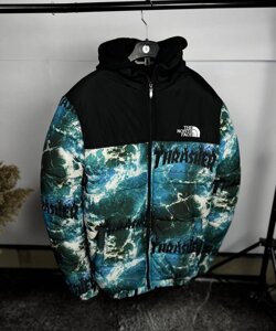 Куртка TNF з написом THRASHER бірюзового кольору з блискавками 7-388