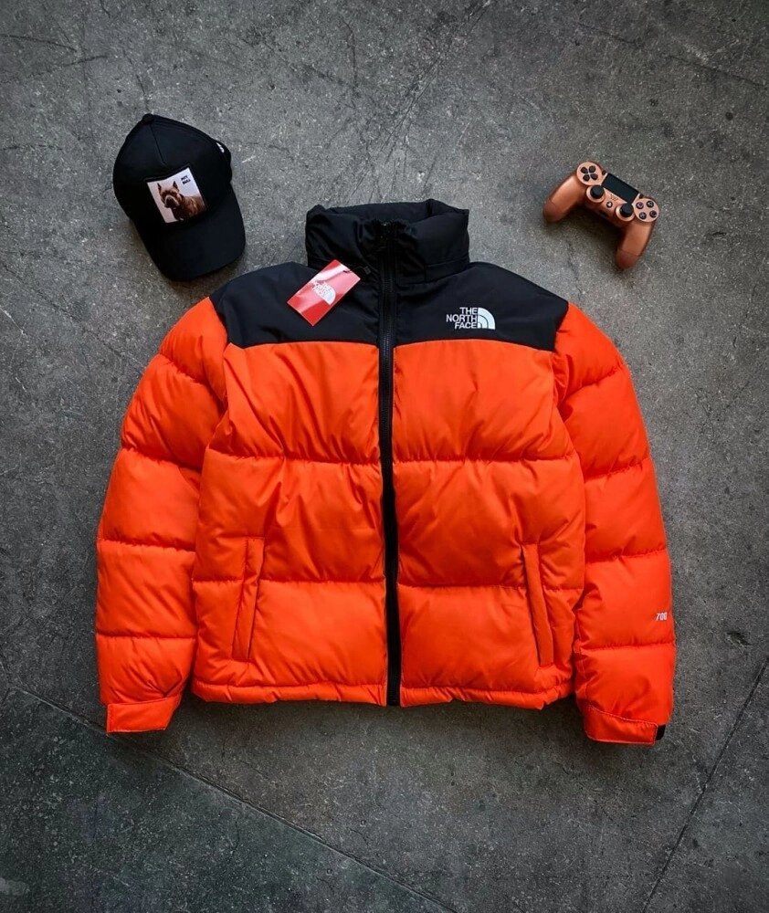 Куртка зимова в стилі The North Face помаранчева від компанії Elektromax - фото 1