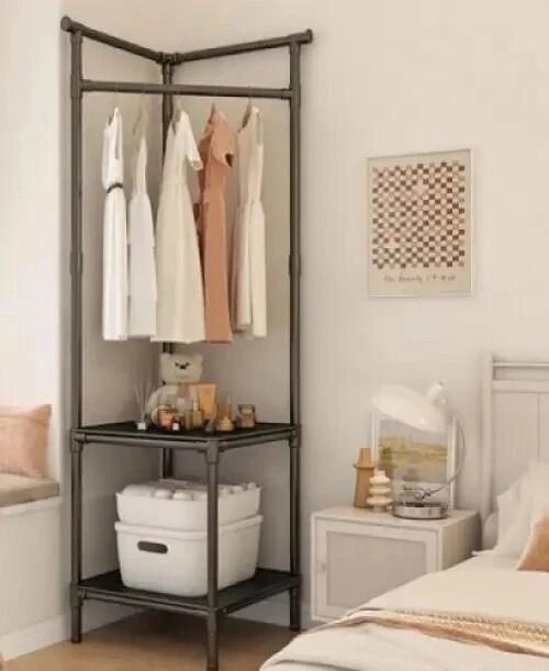 Кутова підлогова вішалка для одягу 180х45х45 см стійка для речей Corner coat rack NO:9603 від компанії Elektromax - фото 1