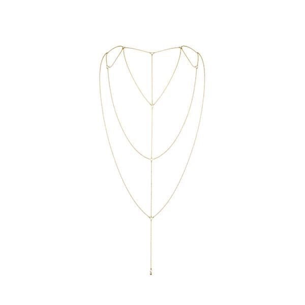 Ланцюжок для спини Bijoux Indiscrets Magnifique Back and Cleavage Chain - Gold, прикраса для тіла від компанії Elektromax - фото 1