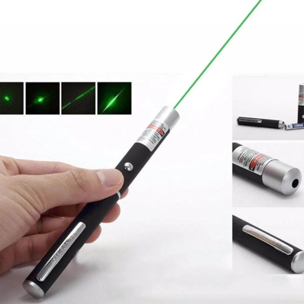 Лазерна указка Green Laser Pointer, лазери із зеленим променем лазера, лазерна указка для презентації від компанії Elektromax - фото 1