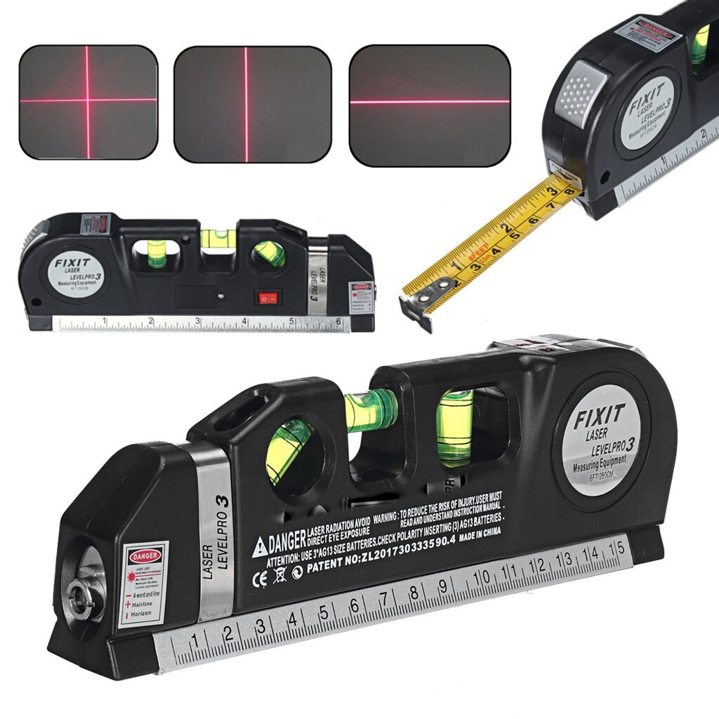 Лазерний рівень із рулеткою та лінійкою level meter від компанії Elektromax - фото 1