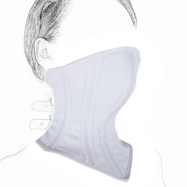 Leather Neck Corset Collar Kinky Restraint Muzzle Mask Lockin white від компанії Elektromax - фото 1