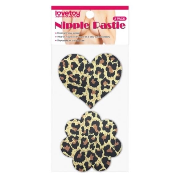Леопардові стікіні серце і квіточку Leopard Sexy Nipple Pasties, 2 пари від компанії Elektromax - фото 1