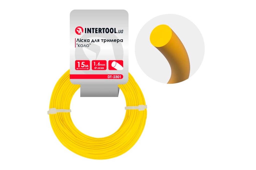 Лісок для тримера Intertool - 1,6мм x 15м коло 1 шт. від компанії Elektromax - фото 1