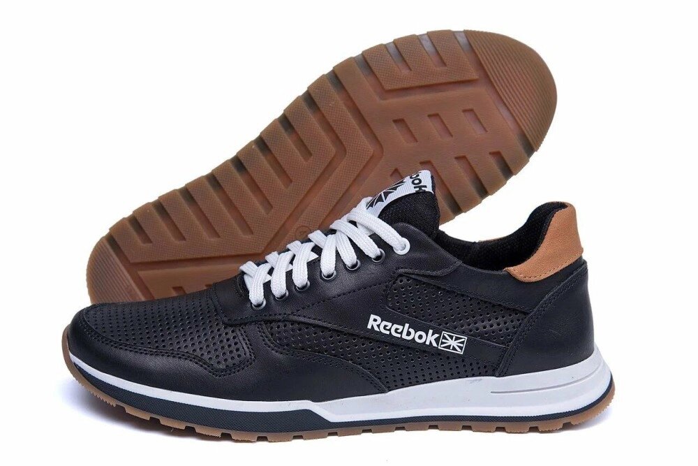 Літні кросівки перфорація Reebok колір чорний, білий від компанії Elektromax - фото 1