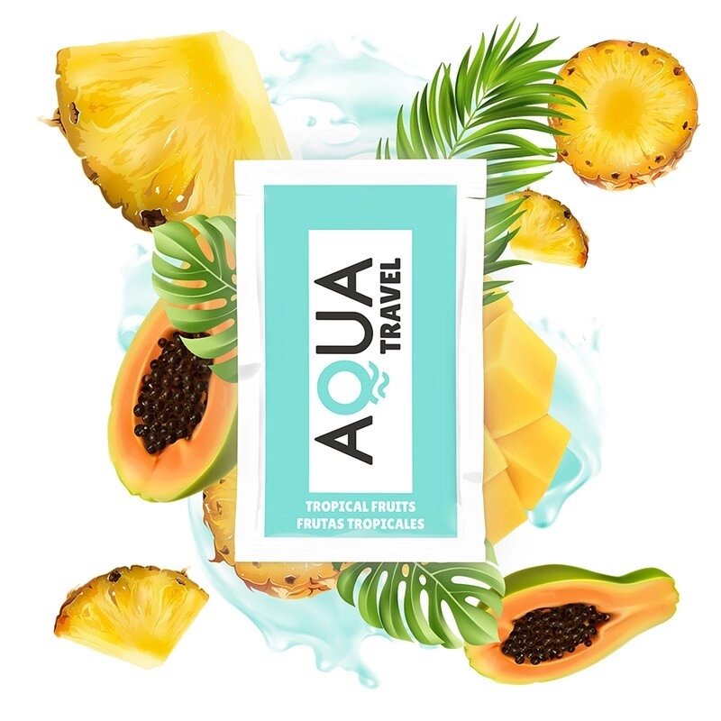 Лубрикант на водяній основі з ароматом тропічних фруктів Aqua Travel Flavour, 6мл від компанії Elektromax - фото 1