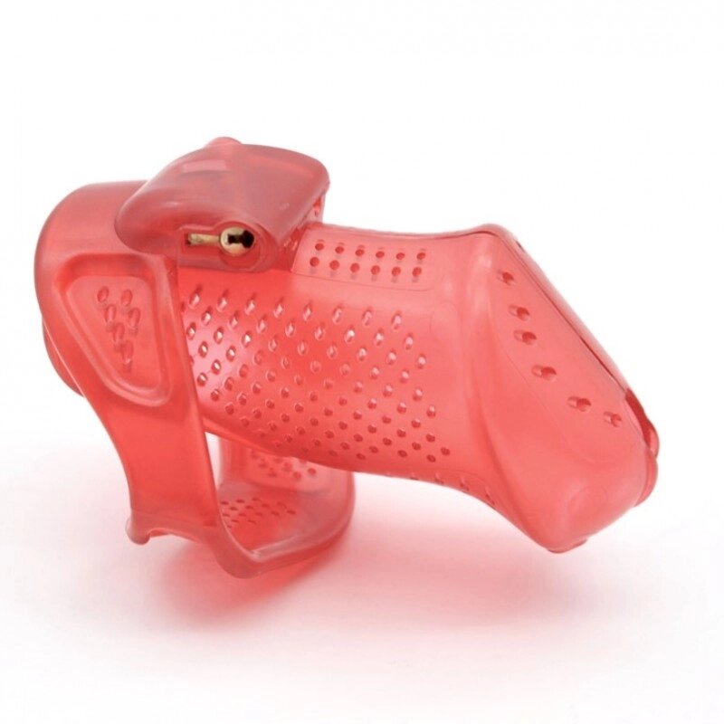 Male Chastity Device with Perforated design Cage Red Small від компанії Elektromax - фото 1