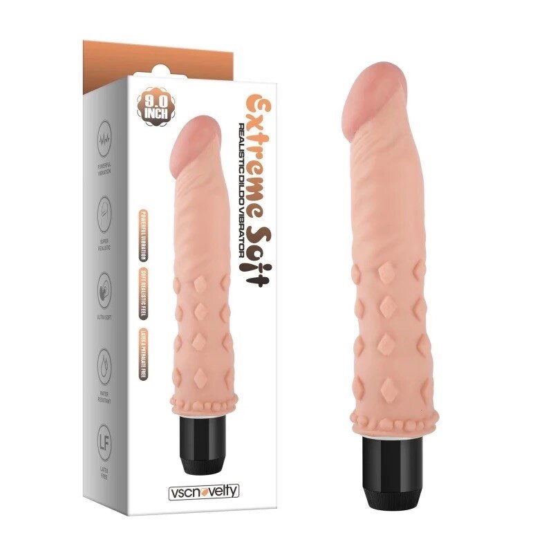 Масажер  Extreme Soft Realistic Dildo Vibrator 9.0 від компанії Elektromax - фото 1