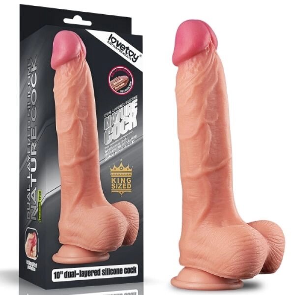 Масажер   гігант Dual Layer Platinum Silicone Cock 10.0 від компанії Elektromax - фото 1