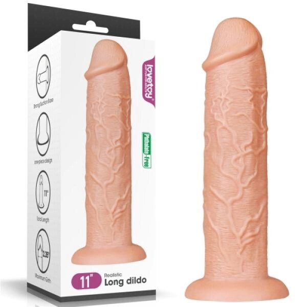 Масажер   гігант на присоске Realistic Long Dildo 11.0 від компанії Elektromax - фото 1