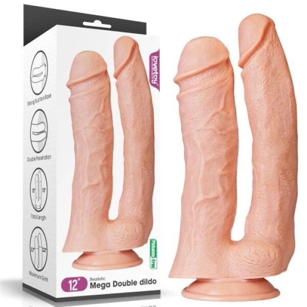 Масажер   гігант подвійний Realistic Mega Double Dildo 12.0 від компанії Elektromax - фото 1