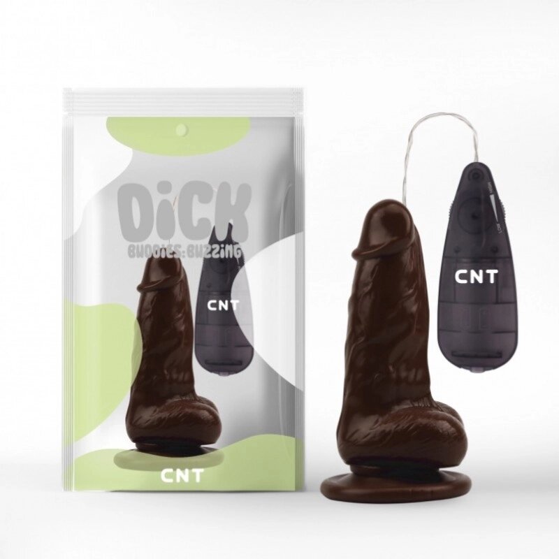 Масажер  конусної форми з пультом управління Vibrating Beginner Dildo Brown 6.0 від компанії Elektromax - фото 1