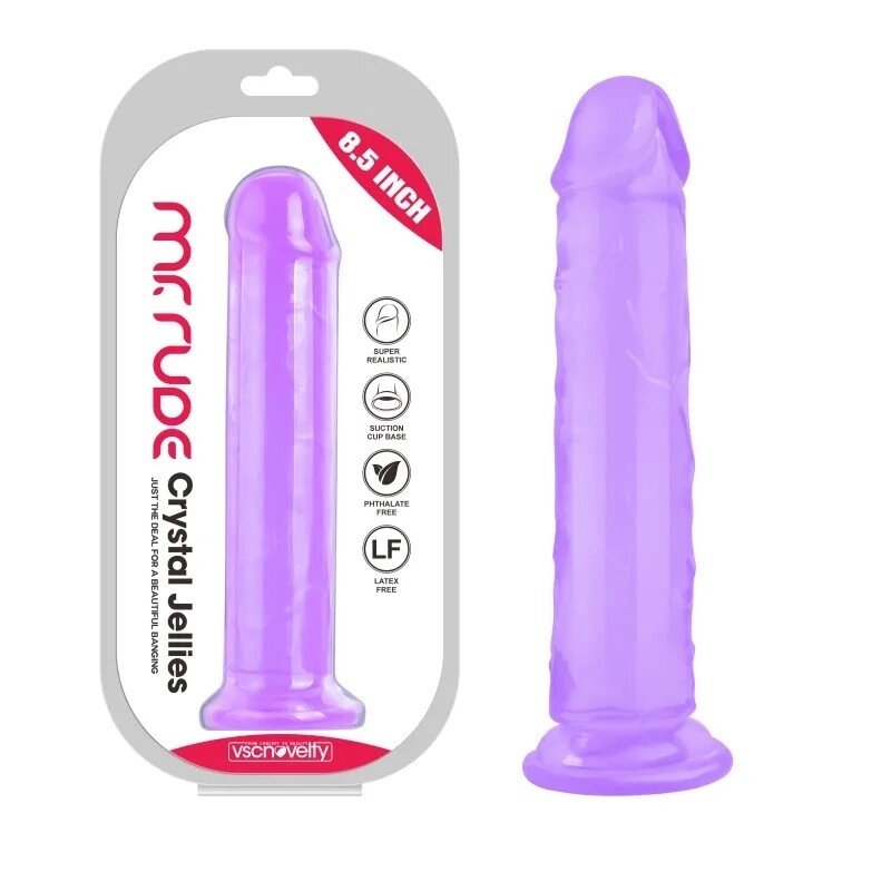 Масажер   на присоске Crystal Jellies Realistic Dildo Purple Mr. Rude 8.5 від компанії Elektromax - фото 1