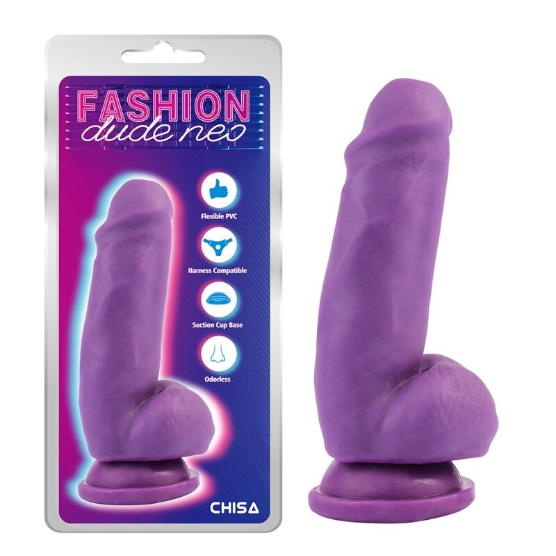 Масажер   на присоске Dual Density Cock Dildo Purple 6.9 від компанії Elektromax - фото 1