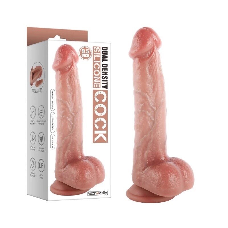 Масажер   на присоске Dual-Layered Nature-Feel Silicone Dildo 9.5 від компанії Elektromax - фото 1