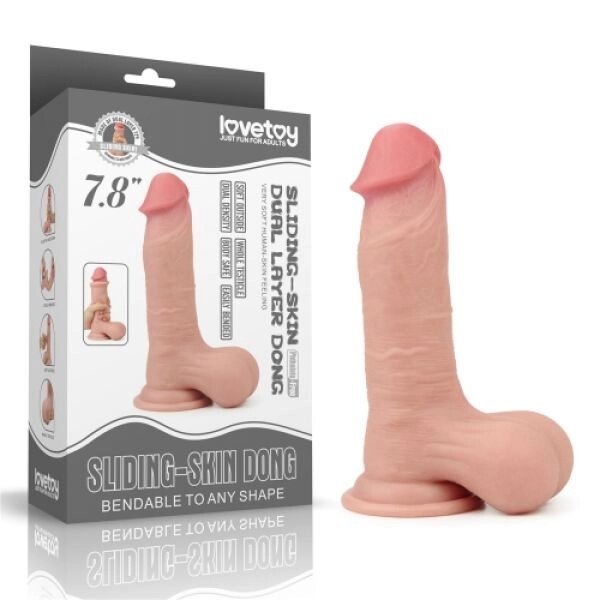 Масажер   на присоске Sliding Skin Dual Layer Dong Whole Testicle 7.8 від компанії Elektromax - фото 1