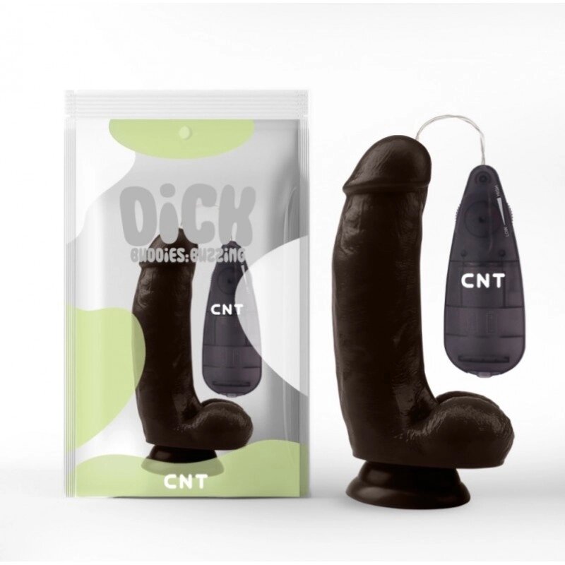 Масажер  на присоске з пультом управління Stud Realistic Vibrator Brown 6.9 від компанії Elektromax - фото 1