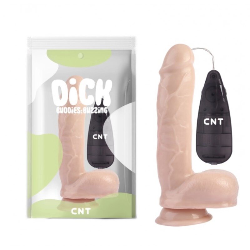 Масажер  на присоске з пультом управління Vibrating Dildo Flesh 9.0 від компанії Elektromax - фото 1