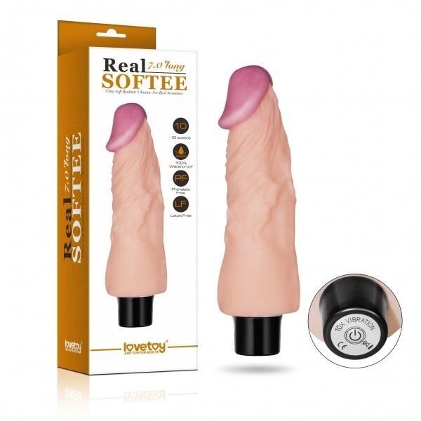 Масажер -реалістик Real Softee Vibrating Dildo 7.0 від компанії Elektromax - фото 1