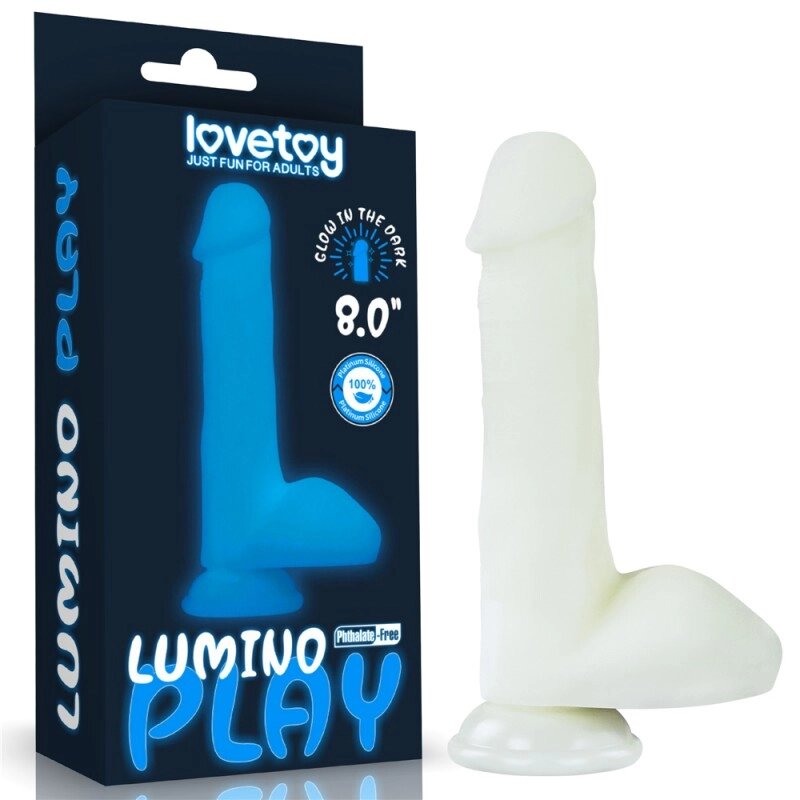 Масажер   світиться Lumino Play Silicone Dildo 8.0 від компанії Elektromax - фото 1