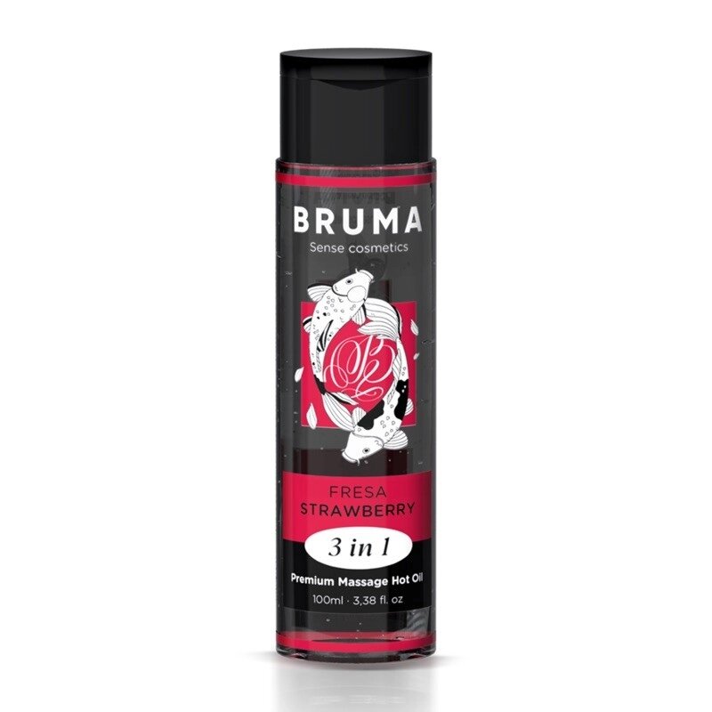 Масажна олія Bruma Premium Massage Hot Oil Strawberry 3 In 1, 100мл від компанії Elektromax - фото 1