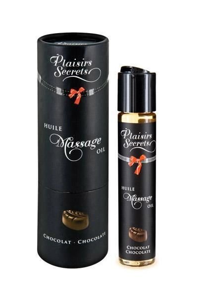 Масажна олія Plaisirs Secrets Chocolate (59 мл) з афродизіаками, їстівна, подарункове паковання від компанії Elektromax - фото 1