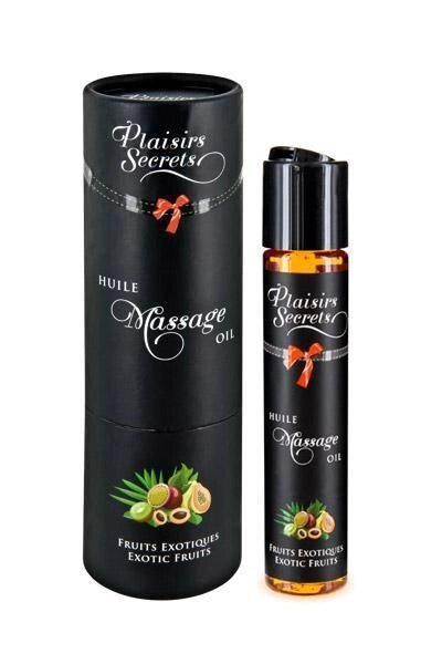 Масажна олія Plaisirs Secrets Exotic Fruits (59мл) з афродизіаками їстівна, подарункове паковання від компанії Elektromax - фото 1