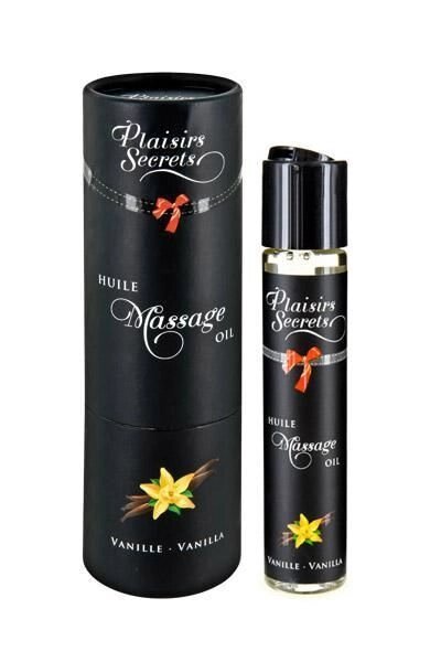 Масажна олія Plaisirs Secrets Vanilla (59 мл) з афродизіаками, їстівна, подарункове паковання від компанії Elektromax - фото 1