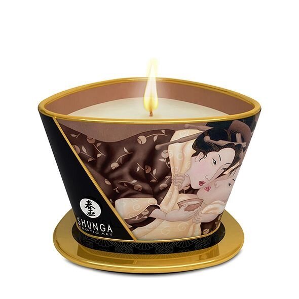 Масажна свічка Shunga Massage Candle – Intoxicating Chocolate (170 мл) з афродизіаками від компанії Elektromax - фото 1