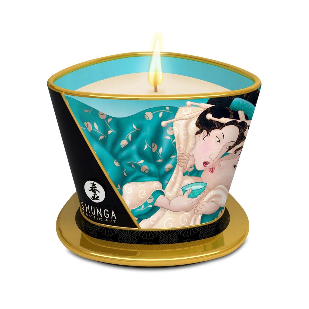 Масажна свічка Shunga Massage Candle – Island Blossoms (170 мл) з афродизіаками від компанії Elektromax - фото 1