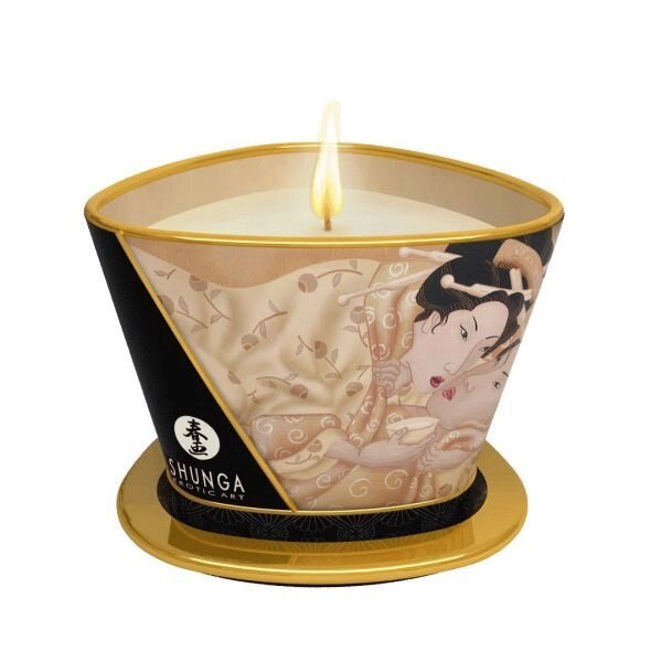 Масажна свічка Shunga Massage Candle – Vanilla Fetish (170 мл) з афродизіаками від компанії Elektromax - фото 1