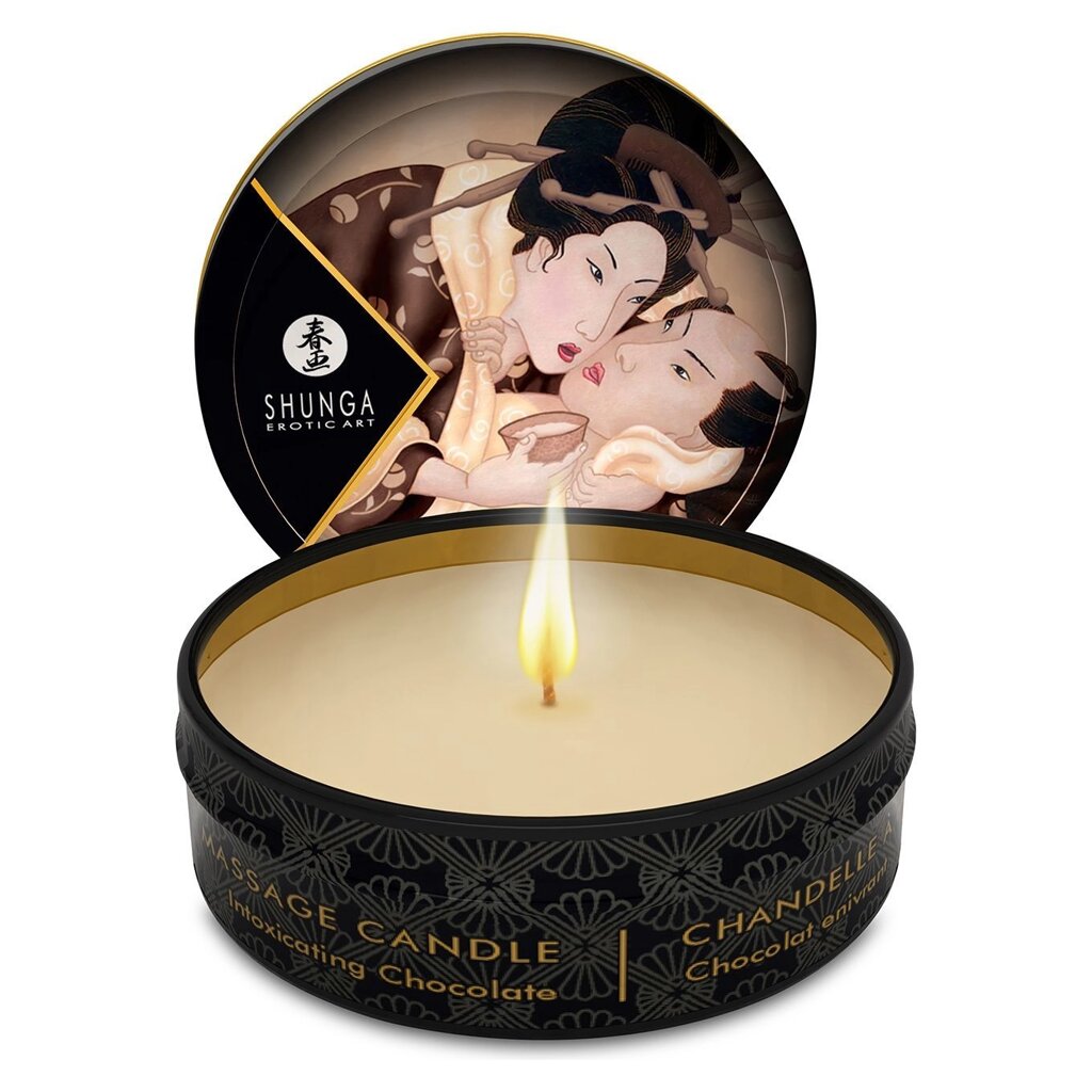 Масажна свічка Shunga Mini Massage Candle – Intoxicating Chocolate (30 мл) з афродизіаками від компанії Elektromax - фото 1