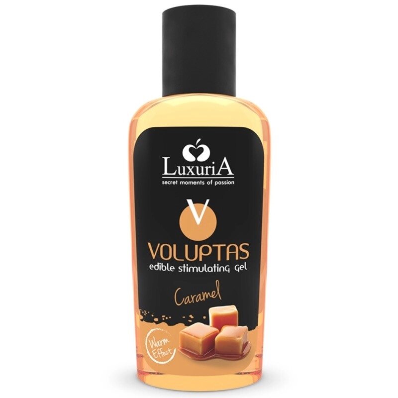 Масажний гель Luxuria Voluptas Edible Massage Gel Warming Effect Caramel, 100мл від компанії Elektromax - фото 1