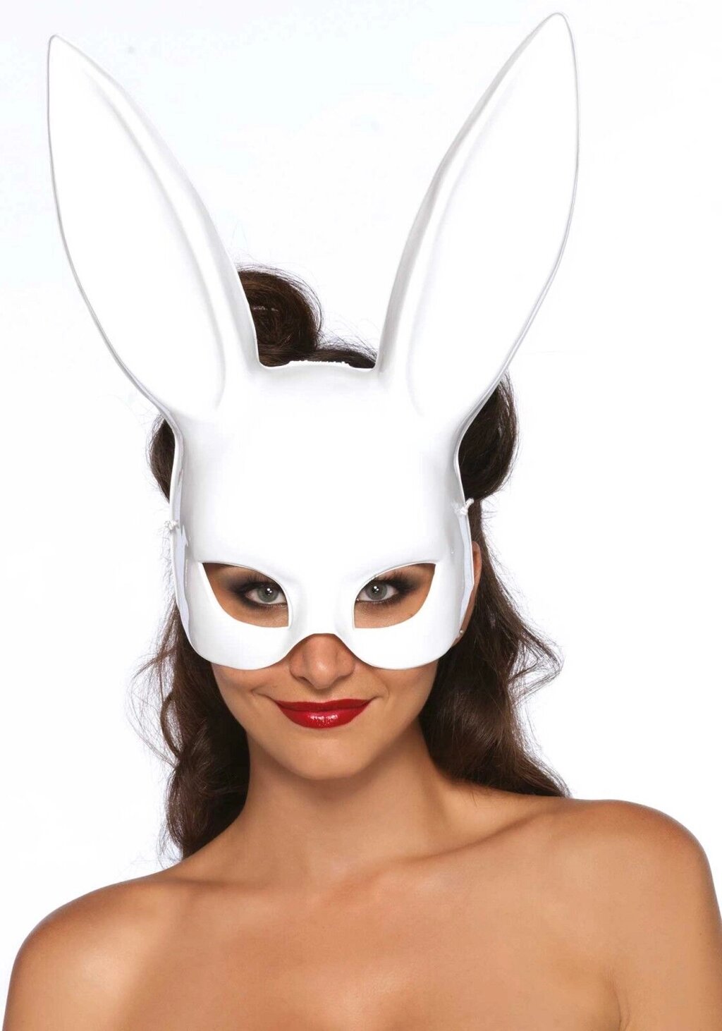 Маска кролика Leg Avenue Masquerade Rabbit Mask White, довгі вушка, на резинці від компанії Elektromax - фото 1