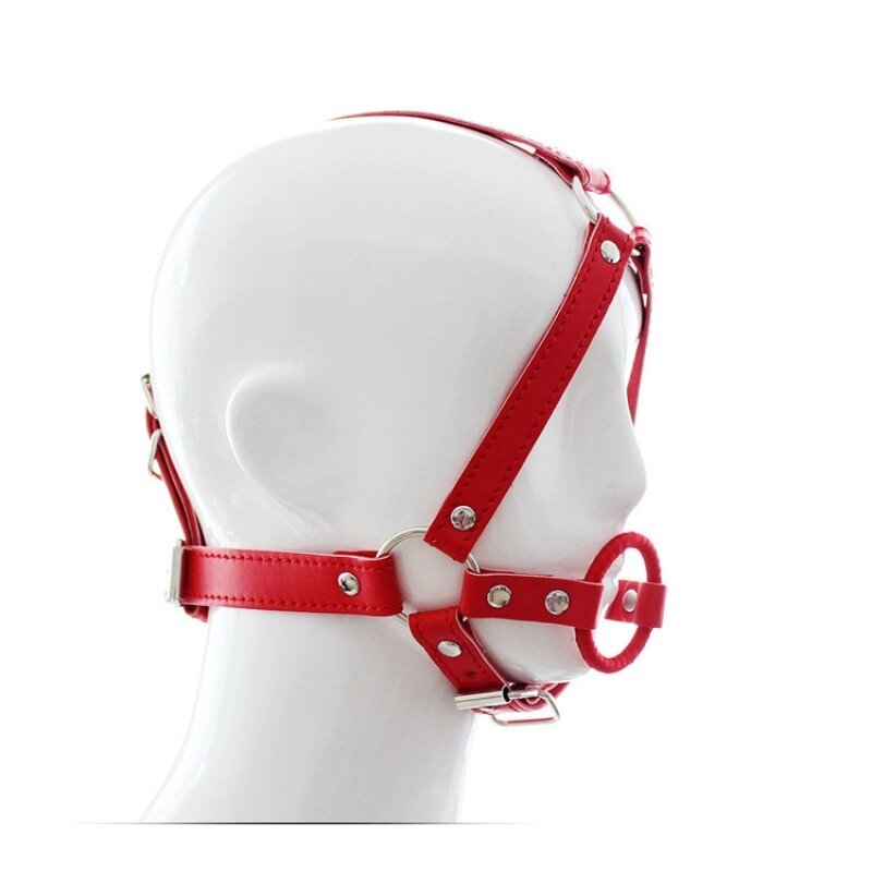 Маска з ремінців з    ом O-ring Gag Harness Red від компанії Elektromax - фото 1