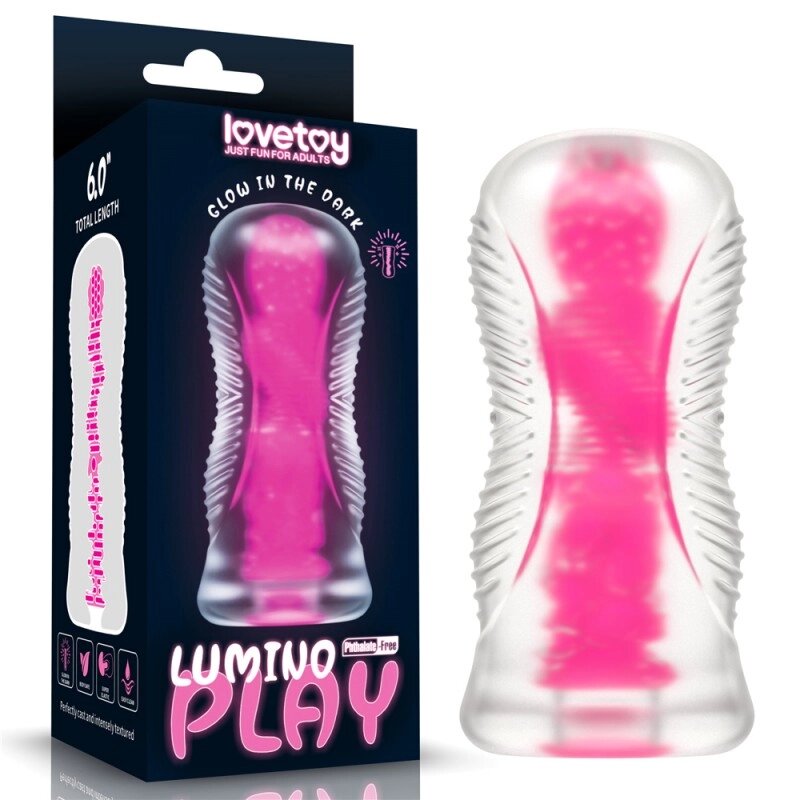 Мастурбатор для чоловіків Lumino Play Masturbator Pink Glow 6.0 від компанії Elektromax - фото 1