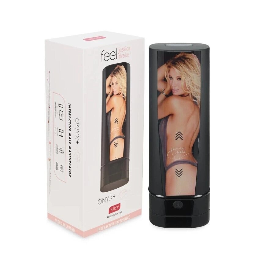 Мастурбатор Kiiroo Onyx + Jessica Drake, 10 стискних кілець, не треба рухати, теледільдоніка від компанії Elektromax - фото 1