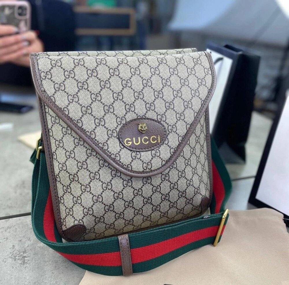 Месенджер Gucci Neo із бежевого текстилю GG Supreme з логотипом GG c641 від компанії Elektromax - фото 1