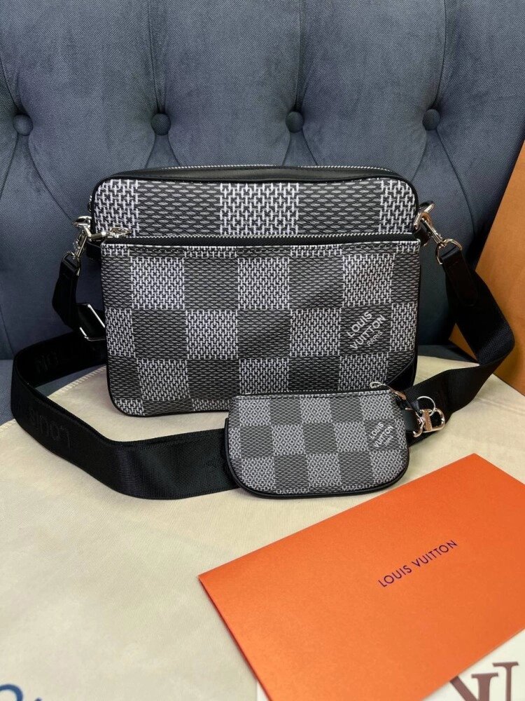 Месенджер сірий Louis Vuitton Bolso Trio graphite c765 від компанії Elektromax - фото 1