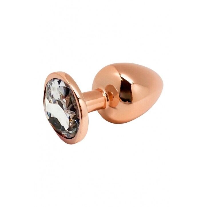 Металева анальна пробка Wooomy Tralalo Rose Gold Metal Plug Size L, діаметр 4 см, довжина 9 см від компанії Elektromax - фото 1