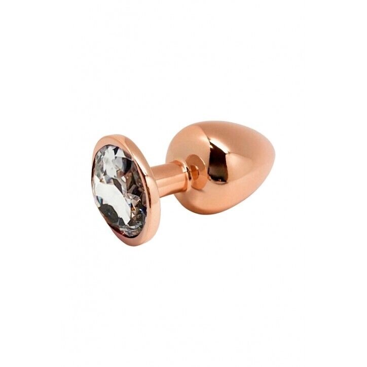 Металева анальна пробка Wooomy Tralalo Rose Gold Metal Plug Size M, діаметр 3,4 см, довжина 8 см від компанії Elektromax - фото 1