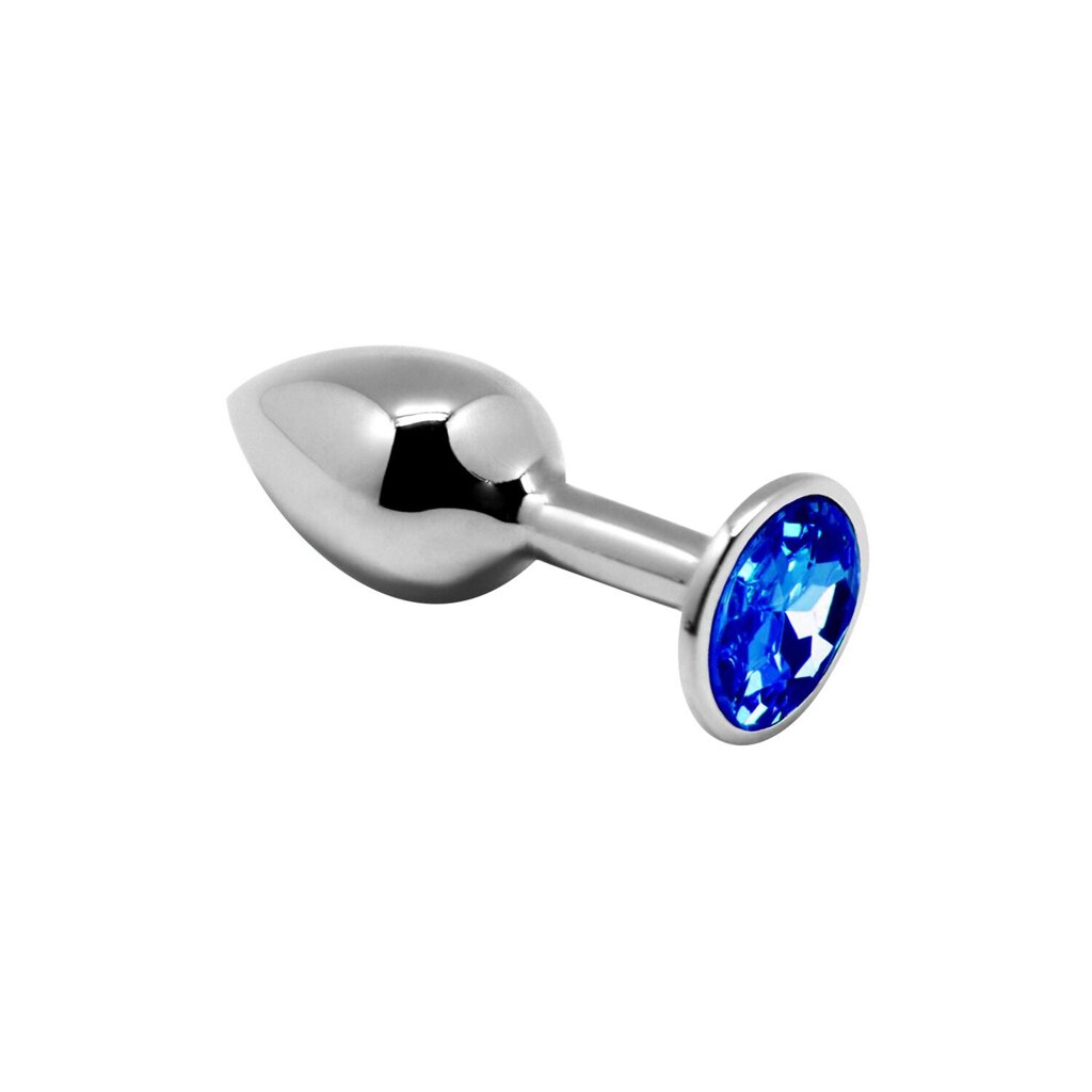 Металева анальна пробка з кристалом Alive Mini Metal Butt Plug Blue S від компанії Elektromax - фото 1